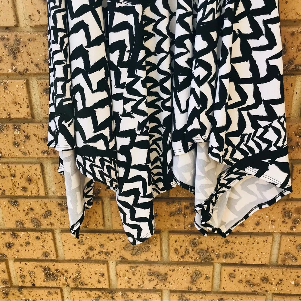 KATIES Asymmetrical Stretch Skirt Black White Size M Smart Casual Event Party - Picture 3 of 7